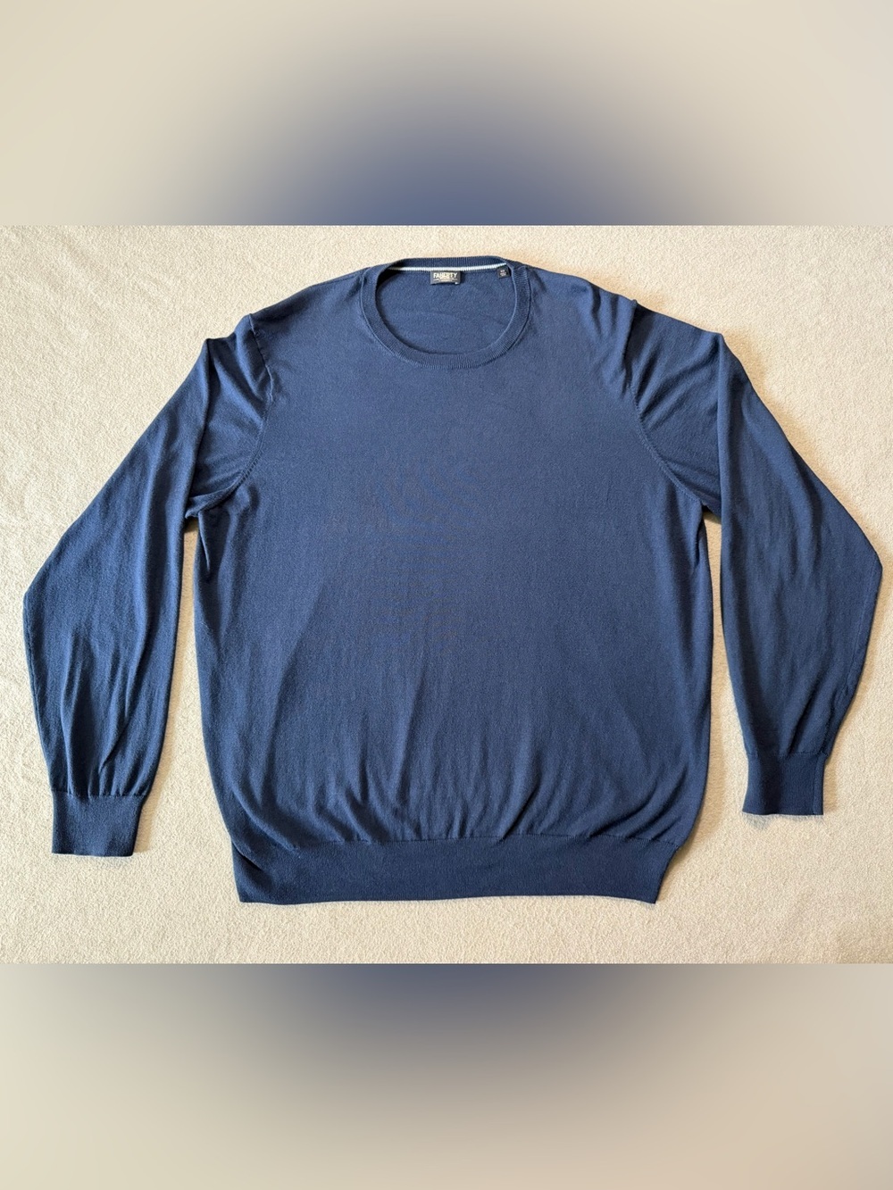 Faherty Brand Movement Crewneck Knit Sweater Men’s 2XL Marine Navy Blue Preppy